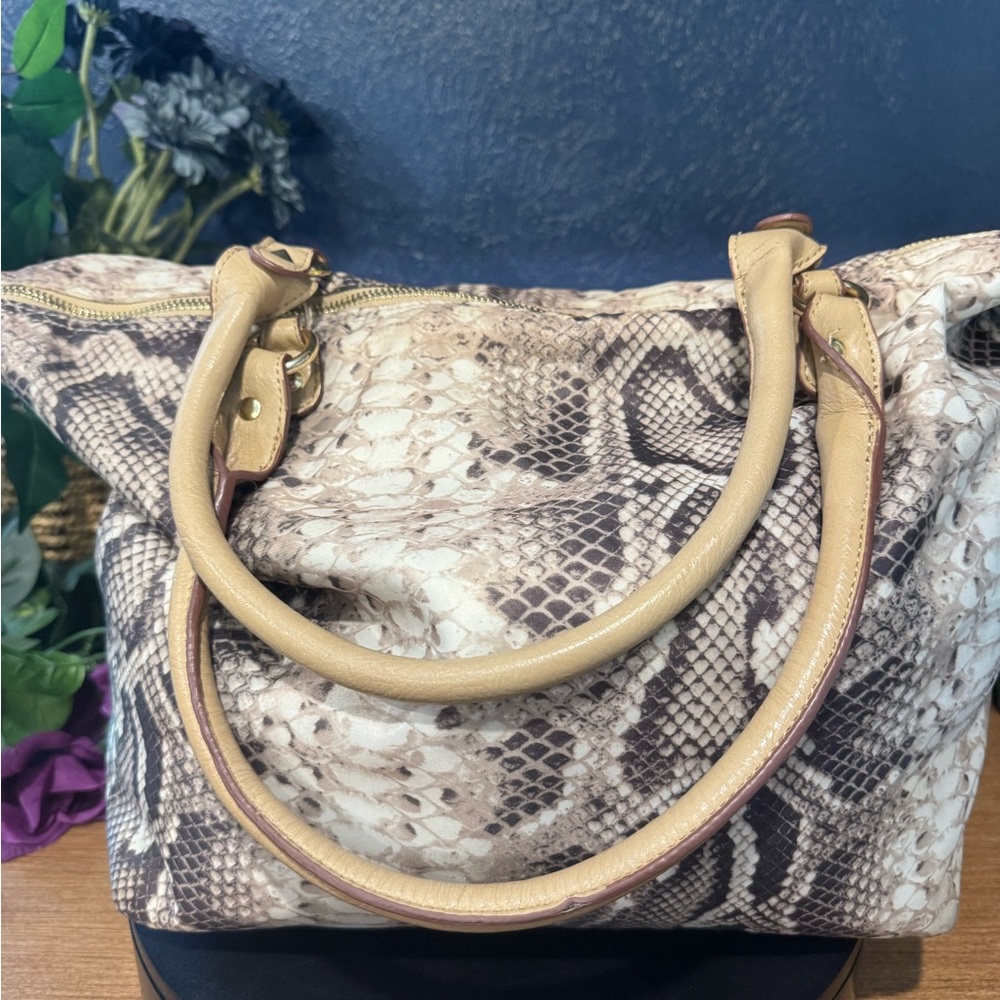 Sam Edelman Large Python Nylon Tote Like New Cond… - image 2